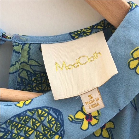 Pineapples Expansive Interests Dress Pleated S - Picture 6 of 8